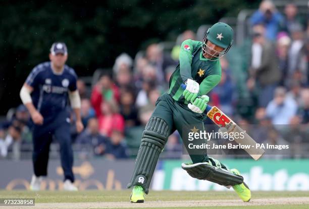 Pakistan's Fakhar Zaman during the Second International T20 match at The Grange, Edinburgh.