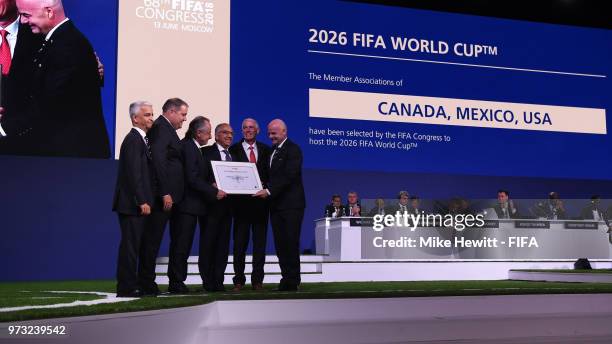 Sunil Gulati, CONCACAF President Victor Montagliani, Mexican Football Federation President Decio de Maria, USA Soccer Federation President Carlos...