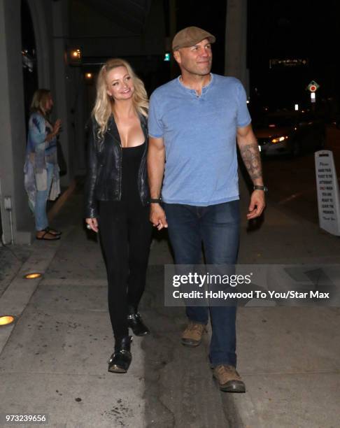 Randy Couture and Mindy Robinson are seen on June 12, 2018 in Los Angeles, California.