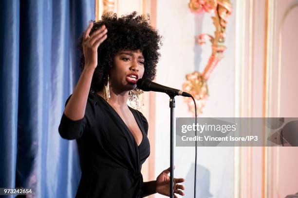 Singer and advocate for women's rights, Inna Modja attends an event called "Building a Lasting Peace - Prevention, Resilience, Global Approach" held...