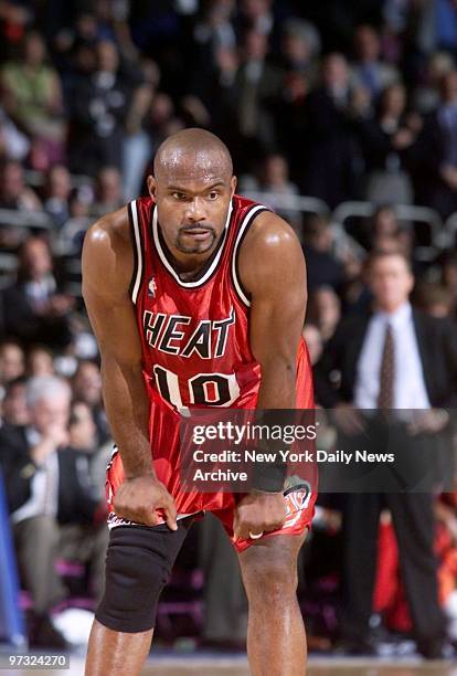 Miami Heat's Tim Hardaway is ready to go into action in game against the New York Knicks at Madison Square Garden.