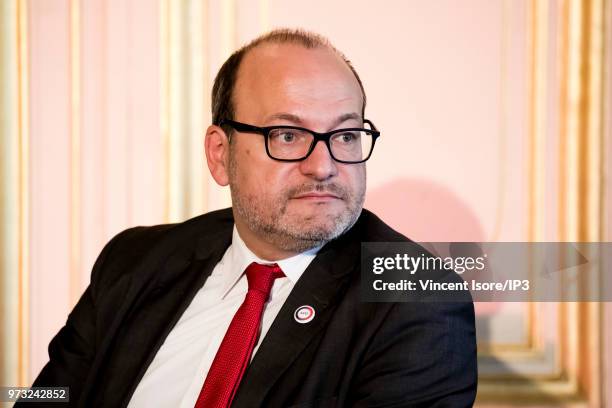 Remy Rioux attends an event called "Building a Lasting Peace - Prevention, Resilience, Global Approach" held at the French foreign affairs ministry,...