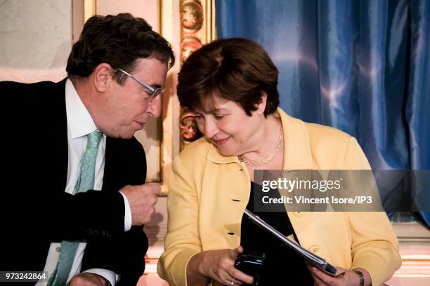 Administrator of the United Nations Development Programme, Achim Steiner and World Bank CEO, Kristalina Gueorguieva attend the event called "Building...