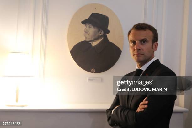 French President Emmanuel Macron, attends the inauguration of the Clemenceau museum during a visit to the home town of Georges Clemenceau , a major...