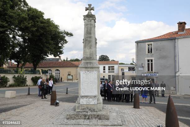 French President Emmanuel Macron , visits the home town of Georges Clemenceau , a major contributor to the Allied victory in WWI, in Mouilleron Saint...
