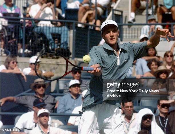 Karol Kucera in action during match against Andre Agassi during the U.S. Open.