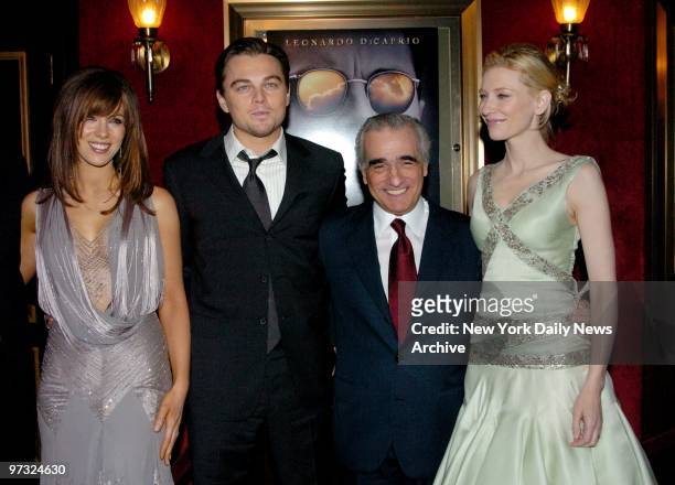 Kate Beckinsale, Leonardo DiCaprio, Martin Scorsese and Cate Blanchett attend the New York premiere of "The Aviator" at the Ziegfeld Theater....