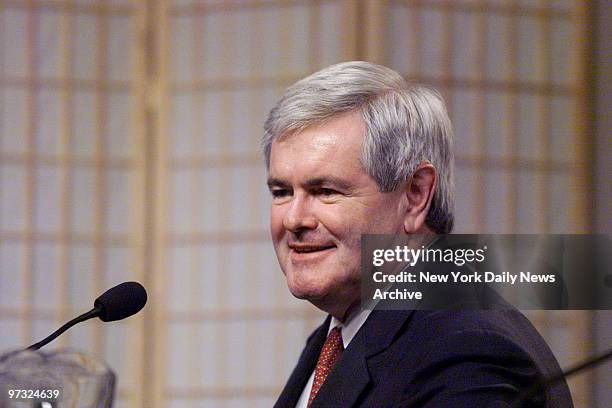 Newt Gingrich, former Speaker of the House of Representatives, speaking at a forum at the Woodrow Wilson Center.