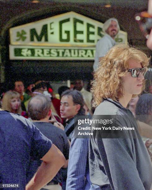 Val Kilmer stars as Jim Morrison in movie "The Doors" being filmed in New York.