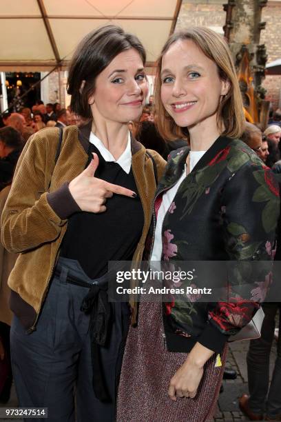 Joyce Ilg and Nadja Becker attend the 'Film- und Medienstiftung NRW' summer party at Wolkenburg on June 13, 2018 in Cologne, Germany.