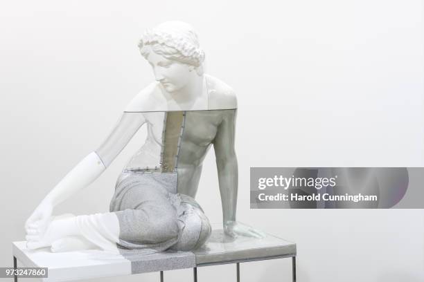 The artwork of Oliver Laric "La Nymphe Salmacis" during the press preview for Art Basel at Basel Messe on June 13, 2018 in Basel, Switzerland. Art...