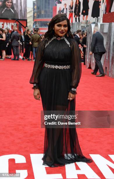 Mindy Kaling attends the "Ocean's 8" UK Premiere held at Cineworld Leicester Square on June 13, 2018 in London, England.