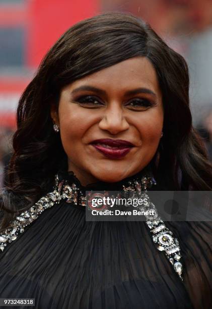 Mindy Kaling attends the "Ocean's 8" UK Premiere held at Cineworld Leicester Square on June 13, 2018 in London, England.