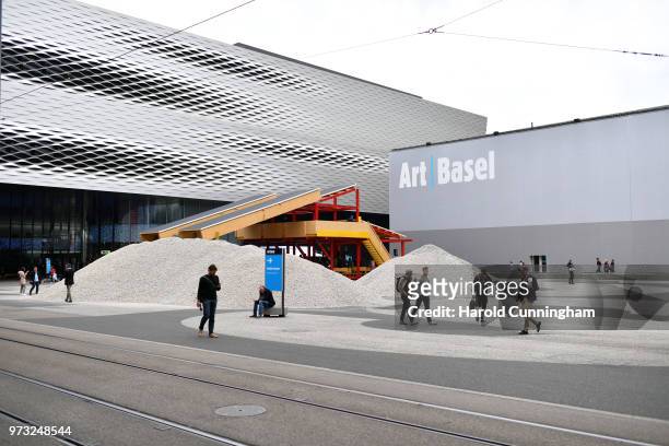 General view during the press preview for Art Basel at Basel Messe on June 13, 2018 in Basel, Switzerland. Art Basel is one of the most prestigious...
