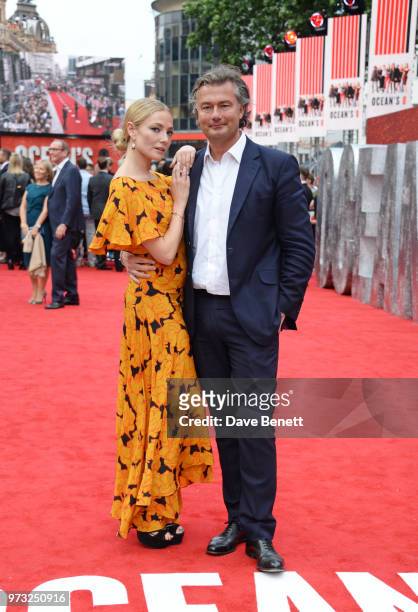 Clara Paget and Laurent Feniou attend the "Ocean's 8" UK Premiere held at Cineworld Leicester Square on June 13, 2018 in London, England.