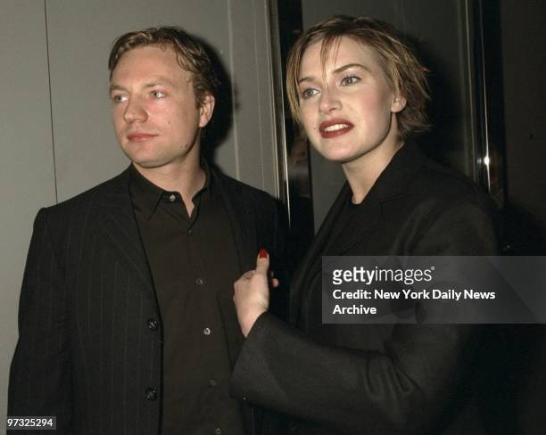 Kate Winslet and husband James Threapleton at New York premiere of the movie "Hideous Kinky" starring Kate Winslet.