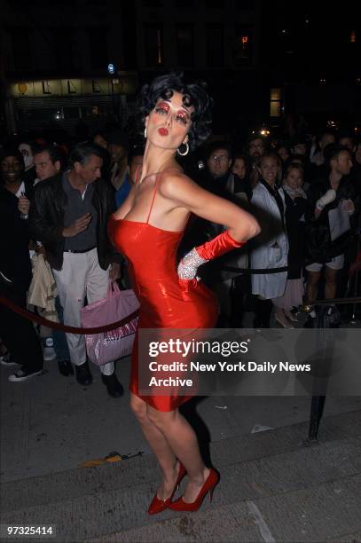 Supermodel Heidi Klum, dressed as Betty Boop, arrives at Capitale restaurant on the Bowery to host her annual Halloween bash.