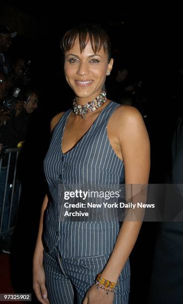 Nicole Ari Parker arrives for the New York premiere of the movie "Brown Sugar" at the Ziegfeld Theater. She stars in the film.