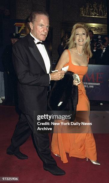 Kathie Lee Gifford and Frank Gifford arrive for Time magazine's 75th anniversary celebration at Radio City Music Hall.