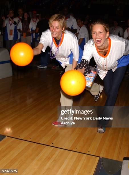 Supermodels Bridget Hall and Karolina Kurkova at the Knicks Bowl 3 annual fundraiser benefiting Red Holzman Knicks Cheering for Children Foundation...
