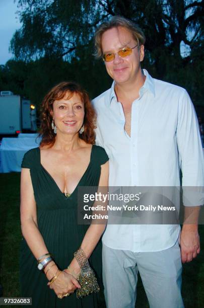 Susan Sarandon and husband Tim Robbins are at the East Hampton, L.I. Home of Russell and Kimora Lee Simmons for the seventh annual Art For Life...