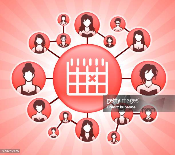 calendar women's rights pink vector background - mark your calendar icon stock illustrations