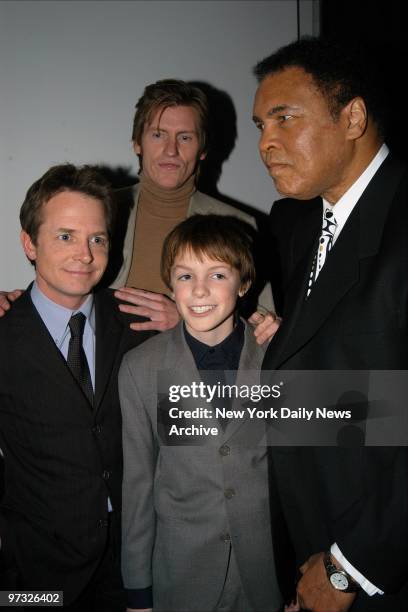 Michael J. Fox, Denis Leary, Fox's son Sam and Muhammad Ali get together at "A Funny Thing Happened on the Way to Cure Parkinson's...," an evening of...