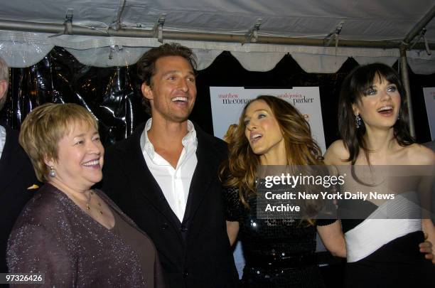 Kathy Bates, Matthew McConaughey, Sarah Jessica Parker and Zooey Deschanel get together at the world premiere of the movie "Failure to Launch" at the...