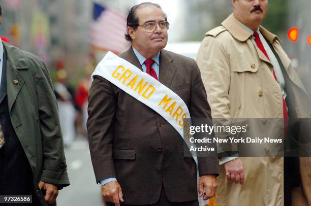 Supreme Court Justice Antonin Scalia is the Grand Marshall in the 61st Annual Columbus Day Parade along Fifth Ave.