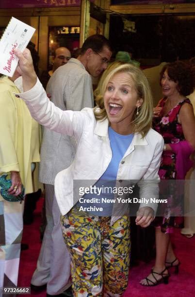 Katie Couric arrives at the Neil Simon Theatre for the opening of the Broadway musical "Hairspray."