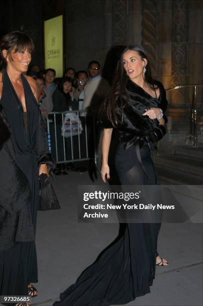 Designer Donna Karan and actress Demi Moore arrive at Cipriani 42nd St. For the Fashion Group International's 20th Annual Night of Stars awards gala....