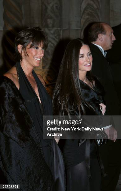 Designer Donna Karan and actress Demi Moore arrive at Cipriani 42nd St. For the Fashion Group International's 20th Annual Night of Stars awards gala....
