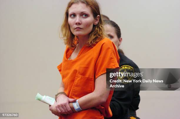 Nicole Pearce is arraigned at Atlantic County Superior Court in Mays Landing, N.J. The heroin addict from Southern California was accused today in...