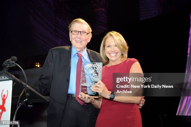 Katie Couric presented award to Sumner Redstone at the Susan and Tony Bennett "Exploring The Arts" Gala held at Cipriani Wall St