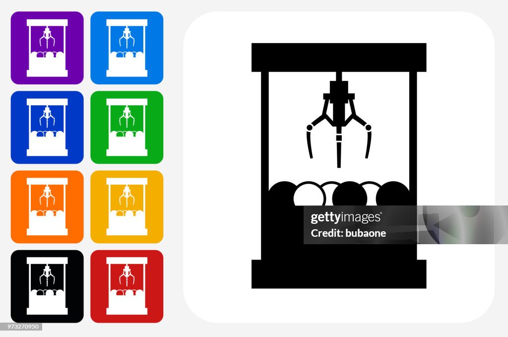 Toy Grabber Icon Square Button Set
