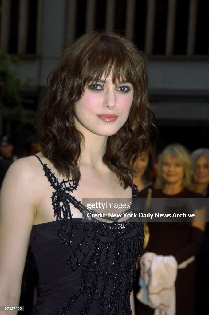 Keira Knightley arrives at the Ziegfeld Theater for the worl