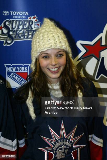 Veejay Rachel Perry is on hand to do her part at Madison Square Garden where she joined New York Rangers' players to take part in Super Skate 5, a...