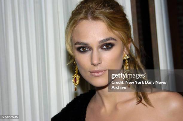 Keira Knightley attends a party at the Central Park Boathouse following the premiere of the movie "Pride and Prejudice." She stars in the film.