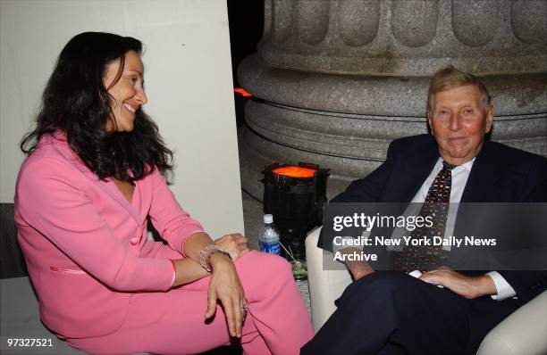 Viacom CEO Sumner Redstone and wife Paula relax at a party celebrating the Tribeca Film Festival at the Manhattan Supreme Court building.