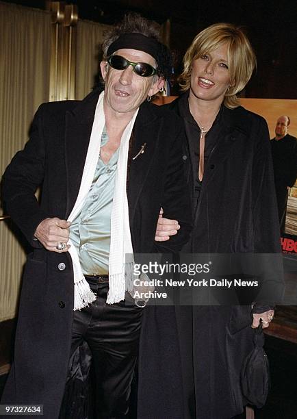 Keith Richards and wife Patti at the HBO world premiere of "The Sopranos" at Radio City Music Hall.