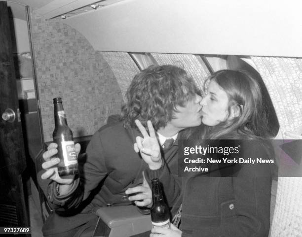 Michael James Brody Jr. Kisses his wife Renee aboard plane at Westchester County Airport before they left for Puerto Rico. He said he was headed for...