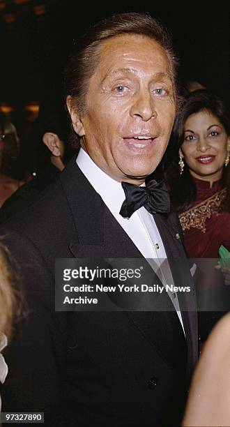 Designer Valentino is on hand at the Metropolitan Museum of Art for the opening of "Jacqueline Kennedy: The White House Years, Selections from the...