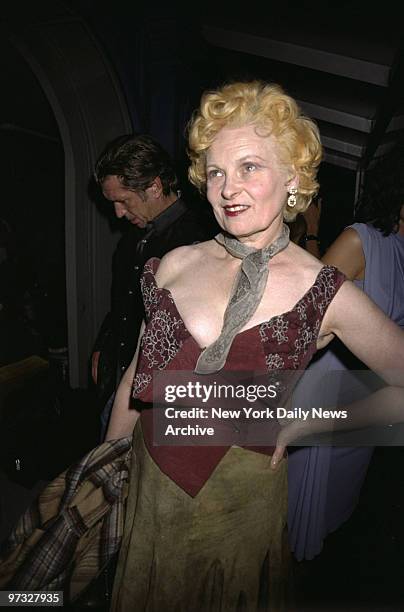 Designer Vivienne Westwood at party she hosted at Float.