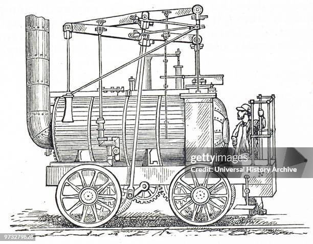 Engraving depicting William Hedley's 'Puffing Billy'. William Hedley an English railway engineer. Dated 19th century.