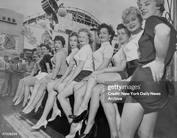 Sweater Girl Contest contestants , Josephine Passaro, Mary Dunne, Lorie LaFreniere, Monica Deziadus, Nicki Gray, Gloria Turner, Helen McKenna, Lou...