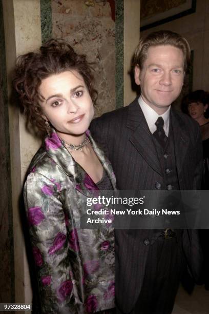 Kenneth Branagh and Helena Bonham Carter arrive at the Plaza Hotel for the opening night of "Theory of Flight."