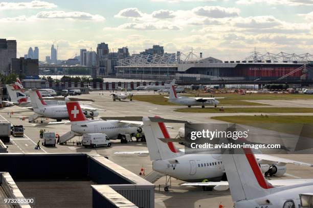 CityJet Fokker F-50 taxiing at London City.