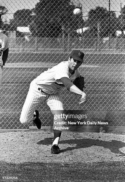 New York Mets' hard throwing righthander Nolan Ryan at Mets' St. Petersburg, Fla. Spring training camp.