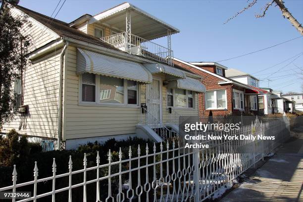 The home of ex-con Darryl Littlejohn on 121st Ave. In Jamaica, Queens, which is being searched for evidence by police. Littlejohn, a bouncer at the...