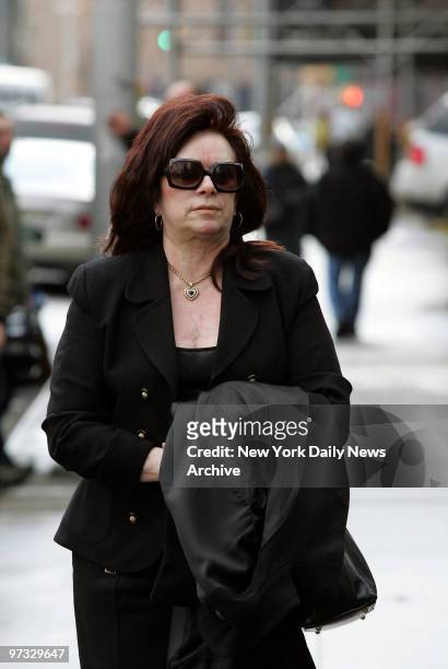 Victoria Gotti arrives at Manhattan Federal Court on the second day of jury deliberations in the retrial of her son, John A. Gotti, on racketeering...